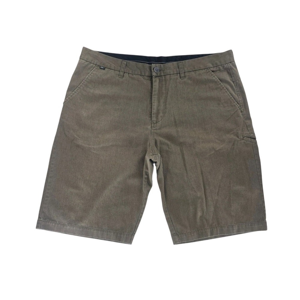 Fox Racing Mens 38x11 Olive Green Chino Walk Shorts Flat Front Utility Pocket